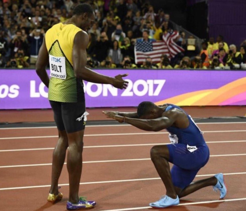 Justin Gatlin e Usain Bolt