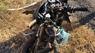 Moto envolvida no acidente na BR-153 