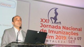 Renato Kfouri, diretor da SBIm participou virtualmente do evento. Na imagem, a Jornada de 2019 Crédi