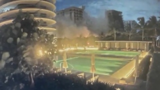 Imagens de vídeo mostram uma parte significativa do prédio, na cidade de Surfside, ao norte de Miami