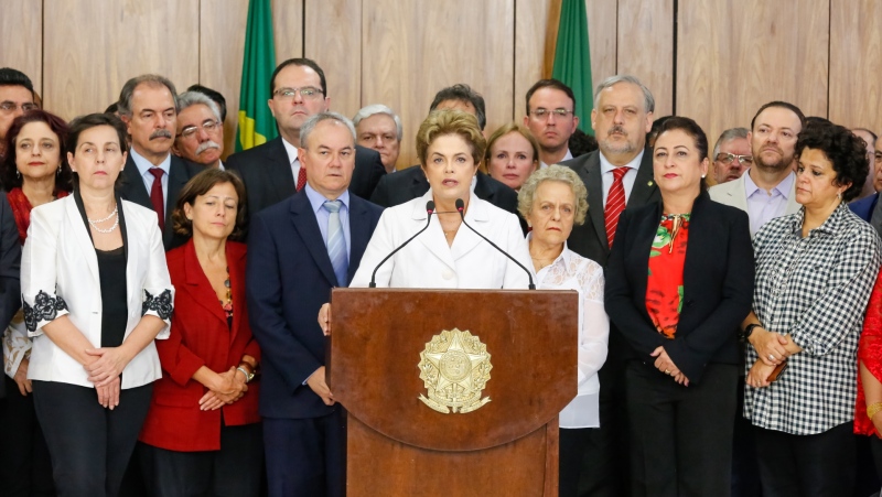 Dilma durante discuso de afastamento