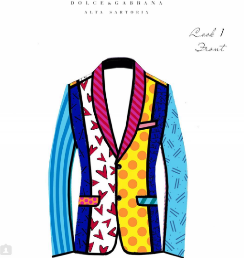 Dolce&Gabbana terno estampa Romero Britto