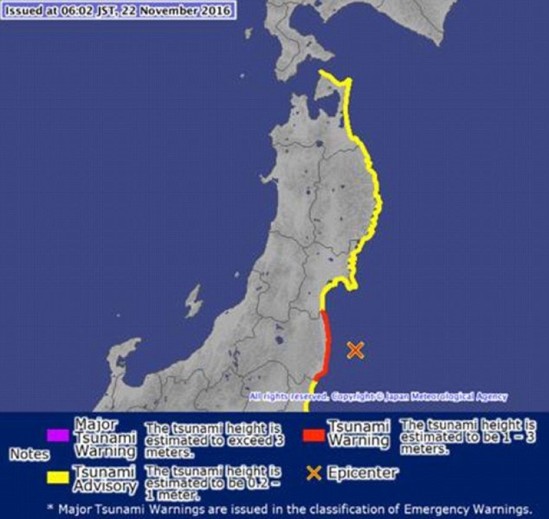 Terremoto de magnitude 7,3 no norte do Japão ativa alerta de tsunami
