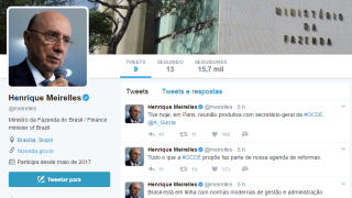 Henrique Meirelles cria conta no Twitter e diz que a usará "para debater os rumos do Brasil"