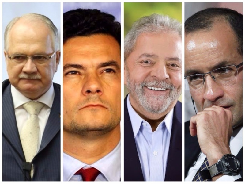 Edson Fachin, Sérgio Moro, Luiz Inácio Lula da Silva e Marcelo Odebrecht