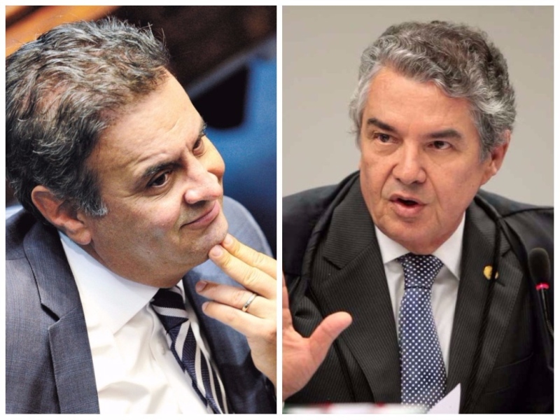 Aécio Neves e ministro Marco Aurélio