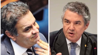 Aécio Neves e ministro Marco Aurélio