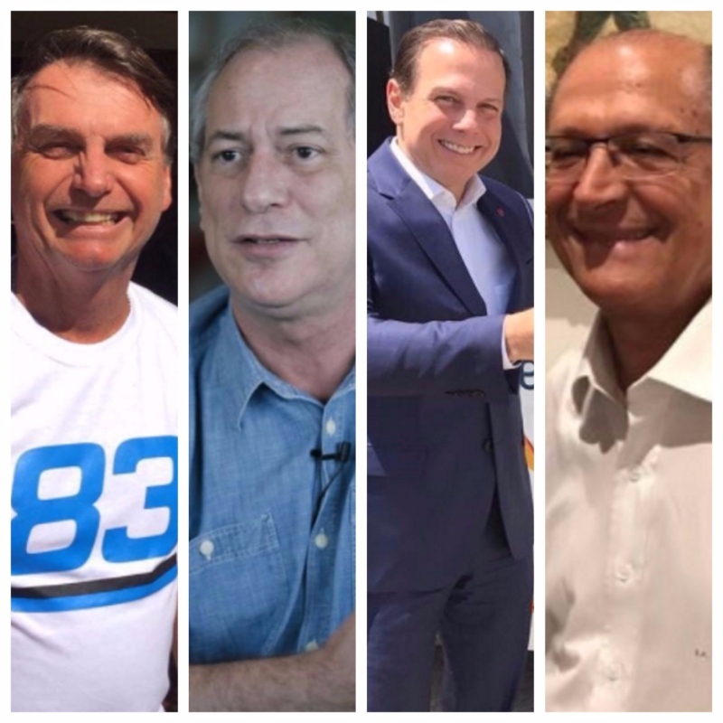 Jair Bolsonaro, Ciro Gomes, João Doria e Geraldo Alckmin