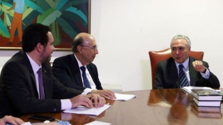 Dyogo Oliveira, Henrique Meirelles e Michel Temer