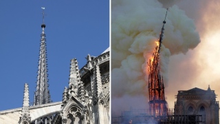 Chamas consomem o teto da Notre Dame; vídeo mostra torre principal desmoronando