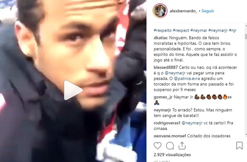 'Ninguém tem sangue de barata', diz Neymar ao se defender após agredir torcedor rival; veja vídeo
