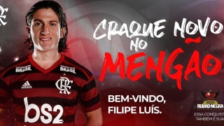 Flamengo anuncia contratação do lateral-esquerdo Filipe Luís até dezembro de 2021