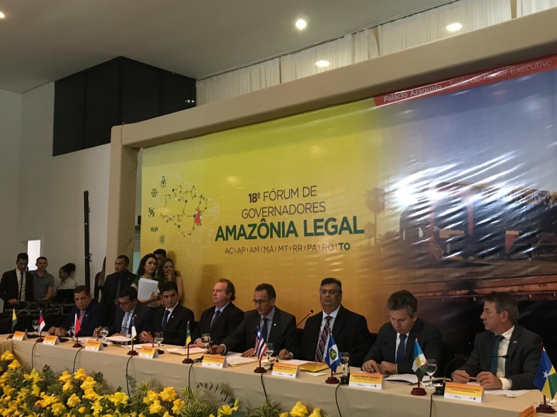 Coletiva de imprensa durante o Fórum de Governadores da Amazônia legal 