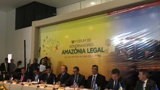 Coletiva de imprensa durante o Fórum de Governadores da Amazônia legal 