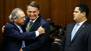 Paulo Guedes, Jair Bolsonaro e Davi Alcolumbre