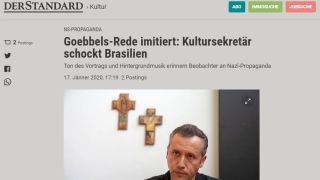 Referência a Goebbels feita por Roberto Alvim repercute na imprensa estrangeira