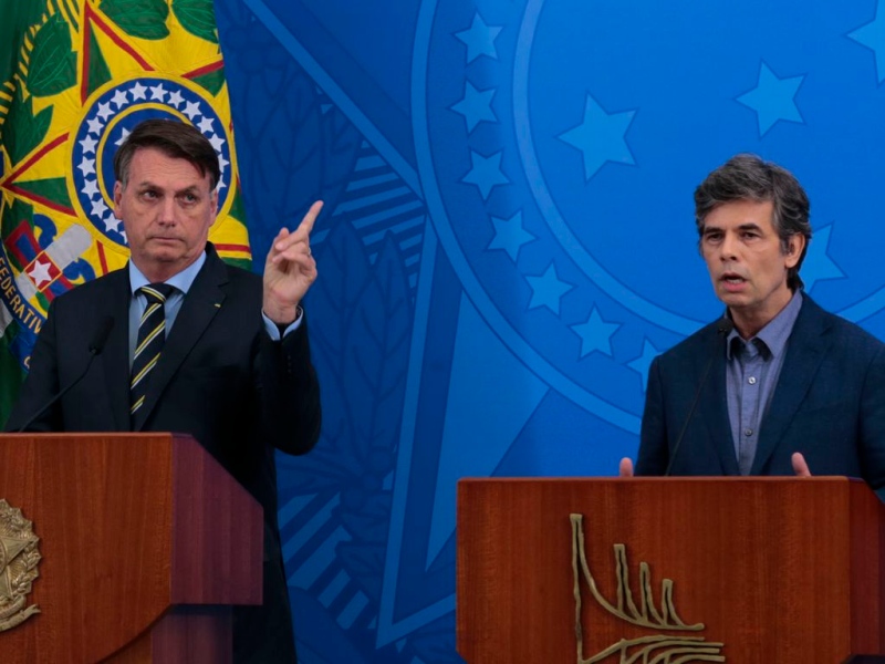 Presidente Jair Bolsonaro e o ministro da Saúde, Nelson Teich 