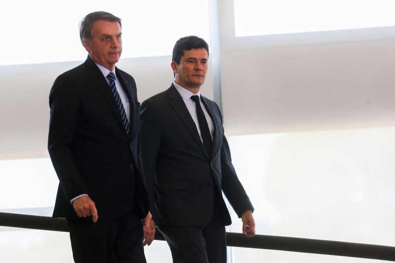 Jair Bolsonaro e Sérgio Moro, quando ainda era ministro da Justiça 