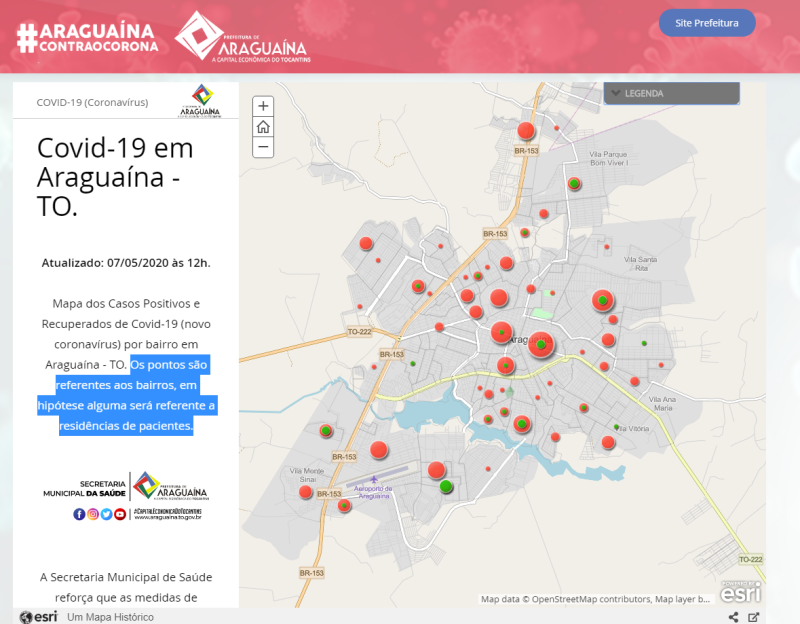 Mapa Epidemiológico de Araguaína