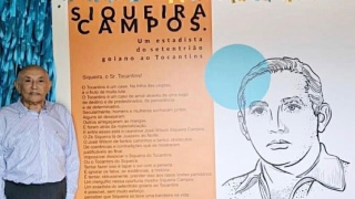 Siqueira Campos durante exposição em sia homenagem que ocorreu em 2019