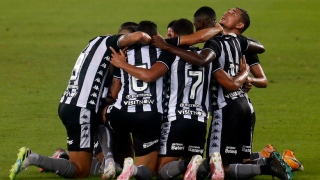 Jogadores do Botafogo comemoram vitória