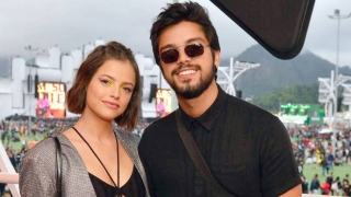 Agatha Moreira e Rodrigo Simas circulam no terceiro dia do festival Rock in Rio 2019 - 29.set.2019/G