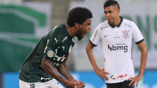 Luiz Adriano comemora gol do Palmeiras