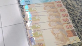 Dinheiro apreendido com o homem preso em Araguaína