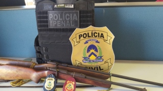 Armas apreendidas com suspeito em Conceição do Tocantins