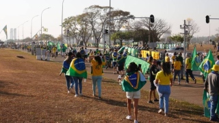 Apoiadores do presidente Jair Bolsonaro, durante ato em Brasília no Dia da Independência