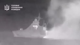 Navio russo destruído pela Ucrânia